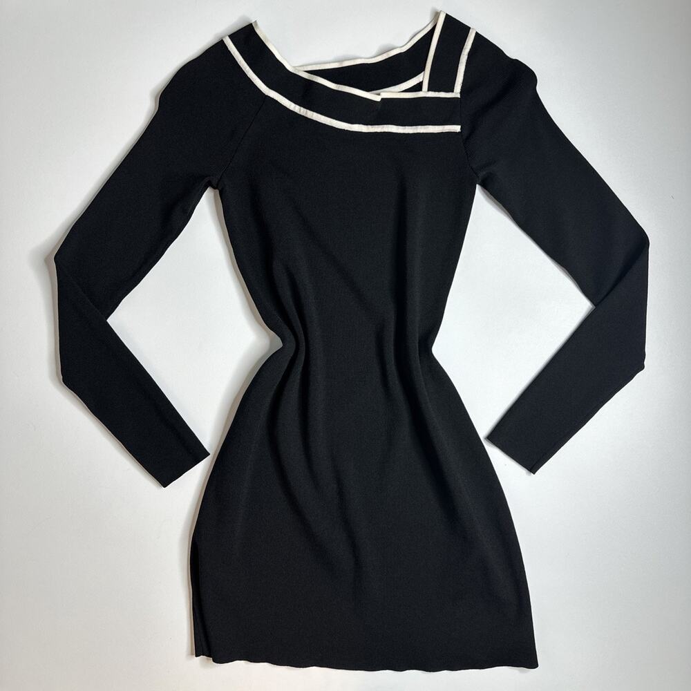 Vintage INC International Concepts Black Asymmetrical Bandage Bodycon Dress XS